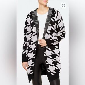 Vigoss Monochrome Houndstooth Cardigan